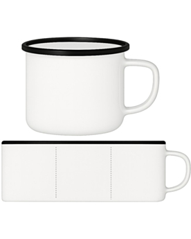 Emailletasse mit farbigem Rand bedrucken