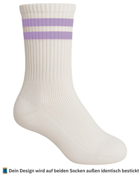 Socken für Kinder mit Stick selbst gestalten White/Lilac