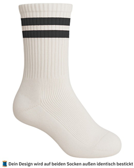 Socken für Kinder mit Stick selbst gestalten White/Black
