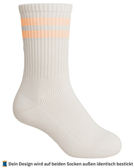 Socken für Kinder mit Stick selbst gestalten White/Peach