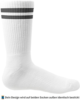 Personalisierte Socken – bestickt mit Foto, Text oder Logo White/Black