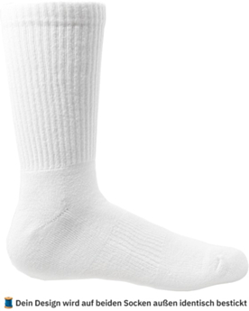 Personalisierte Socken – bestickt mit Foto, Text oder Logo White/White